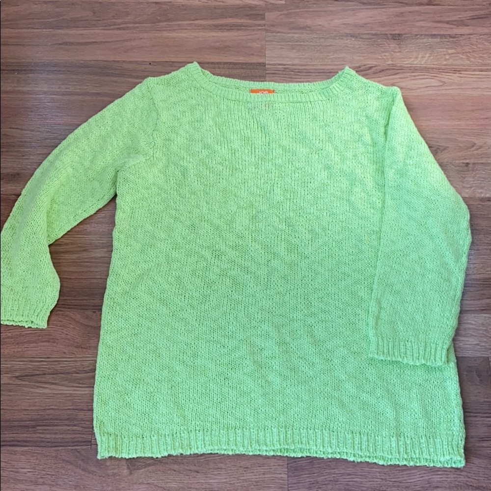 Joe Fresh neon yellow 3/4 sleeve sweater